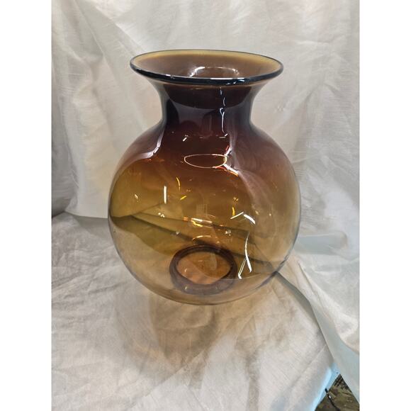 Vintage 1970's Blanko Amber Vase 16" - Picture 4 of 5